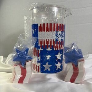 VTG Avon Star Spangled Serve Wear Collection Serving Pitcher & Salt Pepper Shake